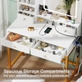 thumbnail image 5 of Tydimor Lighted Makeup Vanity Set, Women Dressing Table with Outlets, Vanity Desk with Drawers & Stool, 5 of 8
