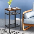 thumbnail image 3 of Hommpa Side Coffee Table Tall Wood Accent End Tables for Bedroom Living Room - Brown, 3 of 6
