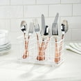 thumbnail image 2 of mDesign Metal Wire Kitchen Cutlery/Utensil Storage Bin, 3 Sections - White, 2 of 8