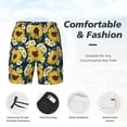 thumbnail image 5 of Balery Sunflowers Mens Swim Trunks Swim Shorts for Men Quick Dry Inseam Beach Shorts with Compression Liner Pocket-Large, 5 of 9