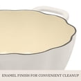 thumbnail image 5 of The Pioneer Woman 3.5-Quart Pumpkin Enameled Cast Iron Dutch Oven, Linen, 5 of 16