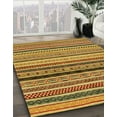 thumbnail image 2 of Ahgly Company Tapis d'Intérieur Rond Abstrait Jaune Oriental, 7 Pieds Rond, 2 of 6