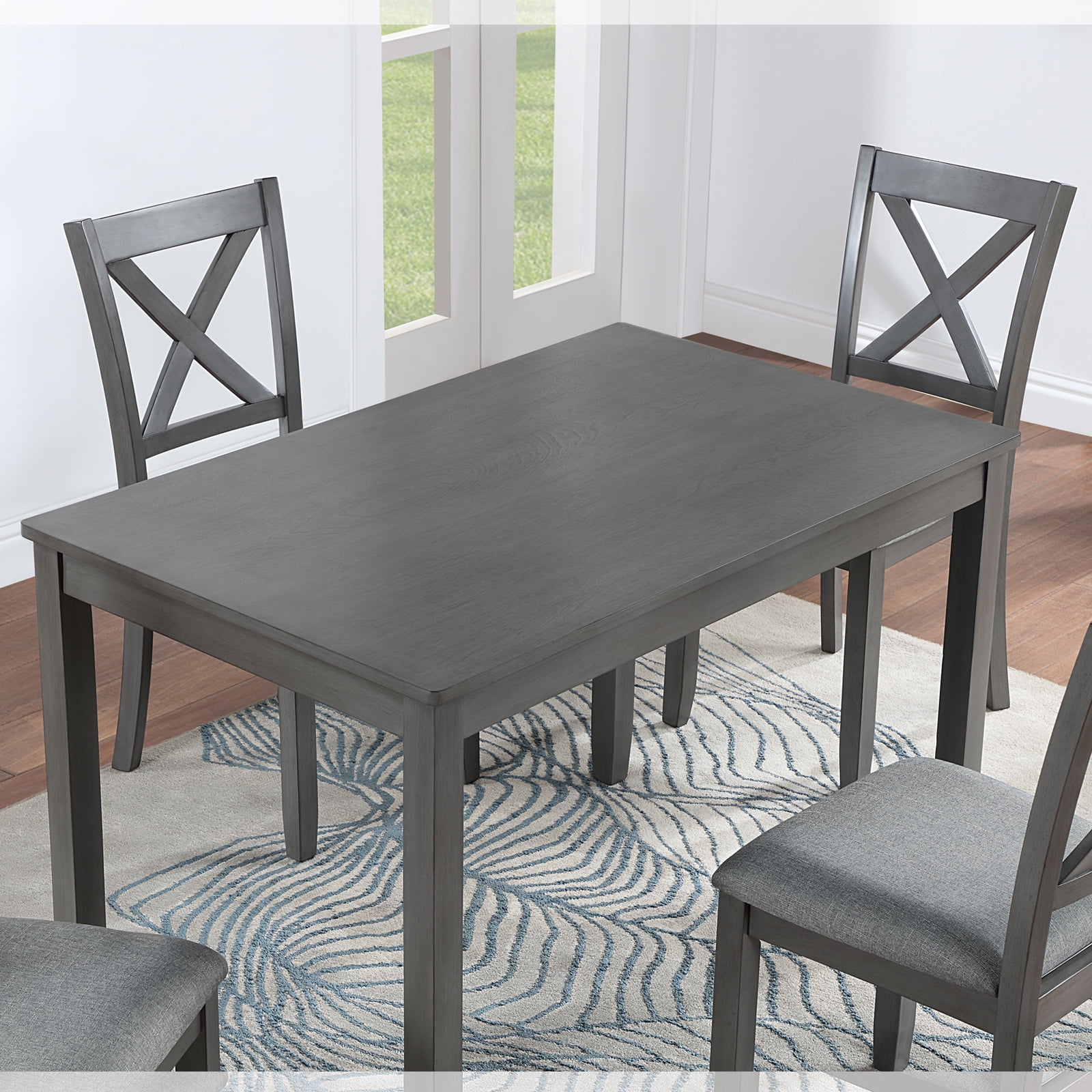 HOQBN Rectangular Dining Table,45.5" Wooden Kitchen Table for 4-6,Space-Saving Kitchen Table for Kitchen & Living Room,