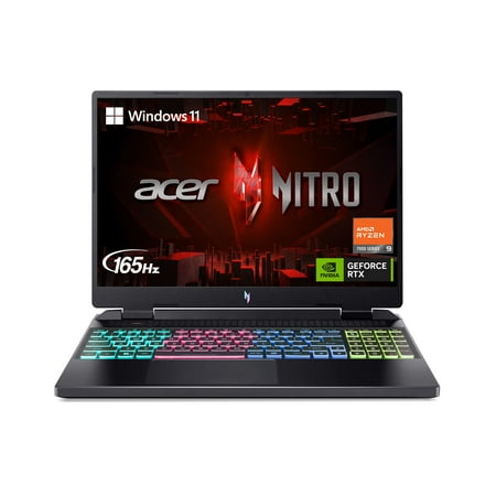 Acer Nitro 16 Gaming Laptop | AMD Ryzen 9 7940HS Octa-Core CPU | NVIDIA GeForce RTX 4070 Laptop GPU | 16" WQXGA 165Hz IPS Display | 16GB DDR5 | 1TB Gen 4 SSD | Wi-Fi 6E | RGB Backlit KB | AN16-41-R5KC