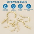 thumbnail image 4 of Uxcell Ceiling Hooks for Hanging Plants, Copper Plating Metal Screw-in Ceiling Cup Hooks Self-Tapping Screw Eye Bolt 0.8 Inch, 4 of 6