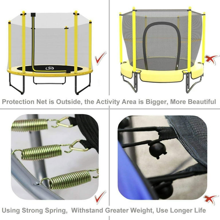 LANGXUN Outdoor Kid Mini Trampoline w/ Safety Net and LANGXUN Outdoor Kid Mini Trampoline w/ Safety Net and