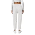 thumbnail image 6 of TEMOFON Womens Sweatpants Drawstring Joggers with Pockets Elastic Waistband Lounge Fall Pants for Women Winter Clothes Fleece Lined Trousers Light Grey 2XL, 6 of 9
