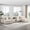 Cream + Corduroy + Wood + Primary Living Space + U-Shaped + Corduroy + 6 Seat, variant on [VIDEO]141.5*64'' Corduroy Sectional Sofa with Bluetooth Speakers, U-Shaped Couch with Console, USB Charger, Cup Holders, Storage, Ottoman, Deep and Wide Seat Cloud Sofa for Living Room&Apartment