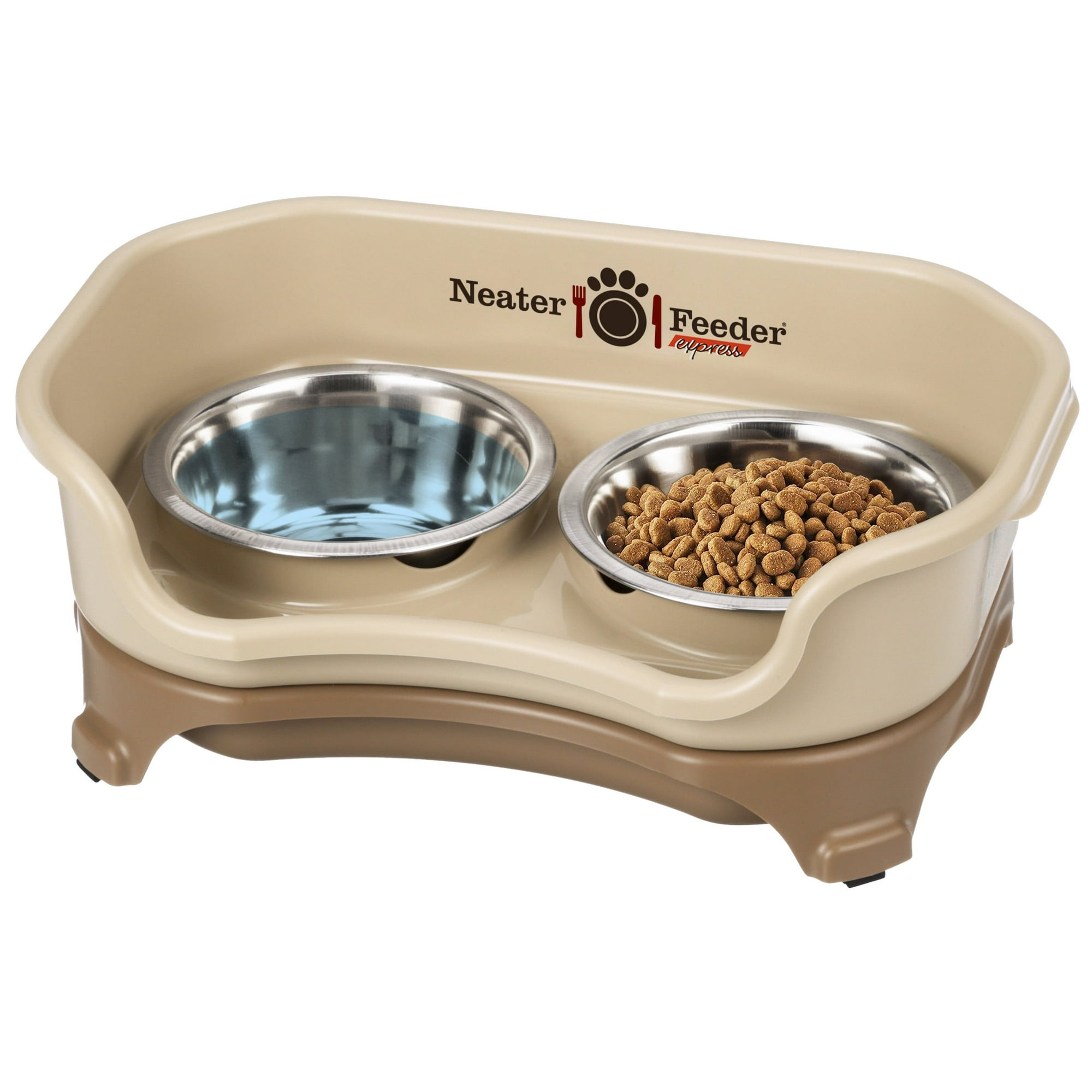 Neater Pets Neater Feeder Express Mess-Proof Elevated Food & Water Bowls for Cats, Cappuccino