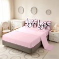 thumbnail image 4 of Manfei Abstract Brushstroke Queen Bedding, Light Pink Black Gray Bedding Comforter Set Queen, Pink Reversible 7-Piece, 4 of 6
