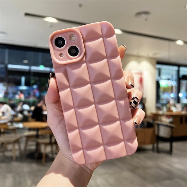 Fashion 3D Grid Matte Phone Case For iPhone 14 13 12 11 Pro Max X XR XS Max 7 8 Plus Shockproof Silicone Soft TPU Cases Cover xuanjing unisex