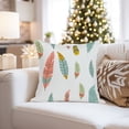 thumbnail image 4 of Ethan Taylor Fashion and Glam Throw Pillow Soft Cushion Cover 'Bohemian Feather II Feather' Bohemian Pattern Decorative Square Accent Pillow Case, 18x18 Inches, Blue, Pink, 4 of 5