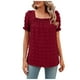 thumbnail image 1 of Blusa de gasa con cuello cuadrado de manga corta de color sólido de verano para mujer OAVQHLG3B Store  lin121212, 1 of 4