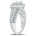thumbnail image 4 of FB Jewels 14kt White Gold Womens Princess Diamond Halo Bridal Wedding Engagement Ring 1-1/3 Cttw, 4 of 4