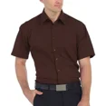 thumbnail image 2 of Omega Men's Short Sleeve Dress Shirt (Brown, M), 2 of 3
