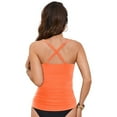 thumbnail image 6 of TOWED22 Women's Criss Cross Back Tankini Top Adjustable Tummy Control Swimwear Bathing Suit Swimwear Top No Bottom（Orange,M）, 6 of 8
