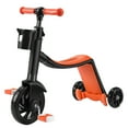 thumbnail image 1 of Tignapoo Trottinette Pliable 3-en-1 pour Enfants avec Roues LED - Tricycle à Hauteur Réglable, Vélo d'Équilibre et Trottinette à Pousser pour 2-6 Ans, Léger et Durable, Options Orange/bleu, 1 of 5