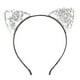 thumbnail image 1 of Diadema reversible con orejas de gato y lentejuelas, aros para el pelo con orejas de gato brillantes, accesorios para el pelo de gatita para mujer, color plateado, 1 of 10
