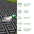 thumbnail image 3 of DEORAB Outdoor Rug Reversible 8x10' Patio Rug,Clearance Outside Plastic Waterproof Mat,Fordable Floor Rug for Patio, Camping, RV, Deck, Porch, Balcony, Backyard, black&grey, 3 of 5