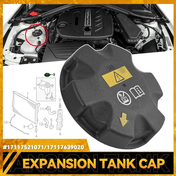 OEMASSIVE Coolant Expansion Tank Cap for BMW E82 E90 E92 X3 X4 X5 Z4 F10 F30 17117639020