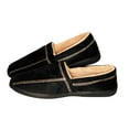 thumbnail image 4 of Deluxe Comfort Modern Moccasin Memory Foam Men's Slipper, Size 9-10 – Stylish Microsuede – Long-Lasting Memory Foam – Warm Fleece Lining – Men's Slippers, Black, 4 of 4