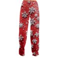 thumbnail image 3 of Women's Casual Fashion Christmas Pajama Pants, Long Sleepwear Trousers for Sports and Home Use, Comfortable and Soft Material for Nightwear and Lounging,Wine,S, 3 of 6