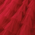 thumbnail image 3 of SWSMCLT Women's Long Tutu Skirt High Waisted Cute Layered Bubble Skirt Skirt Pleated Flowy Elastic Waist Red Medium-Large, 3 of 4