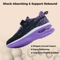 thumbnail image 2 of NRNHI Boys Girls Shoes Kids Sneakers Running Tennis Athletic Shoes Breathable Sport Walking Shoes (BlackPurple Size 11.5 Child), 2 of 5