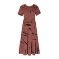 thumbnail image 3 of Summer Savings 2024! TAGOLD Womens Plus Size Summer Dresses,Women's Fashion Round Neck Short Sleeve Printed Dress Khaki XL, 3 of 4