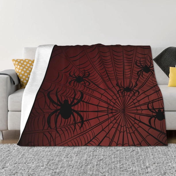 Balery Spiders On A Web Manta de Franela con Dibujo, Lujo Ultra Suave y Cálido, Antipelusa y Resistente a las Arrugas para Cama, Sofá, Camping -40"x30"