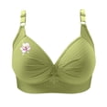 thumbnail image 5 of Women's Wireless Bra Plus Size Breathable Daily Underwear Small Print Bra Green XS-4XL, 5 of 5