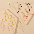 thumbnail image 4 of 1 Paire de Boucles d'Oreilles Perlées pour Femmes Design Papillon Perles Pendantes, 4 of 10
