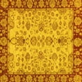 thumbnail image 1 of Ahgly Company Machine Washable Indoor Square Oriental Yellow Traditional Area Rugs, 7' Square, 1 of 4