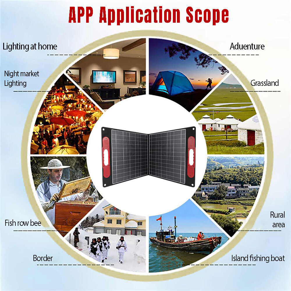 200 Watt Portable Solar Panel for Power Station,Kepeak Foldable 200W Solar Panel for Camping Hiking Off-Grid Living, Monocrystalline Folding Panel Solar