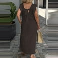 thumbnail image 5 of JBXKXYW Dresses For Women 2024 Women'S Spring Summer And Fall Back Lace Up Flying Sleeve Cotton Linen Dress Womens Dresses (Coffee,XXXXXL), 5 of 5
