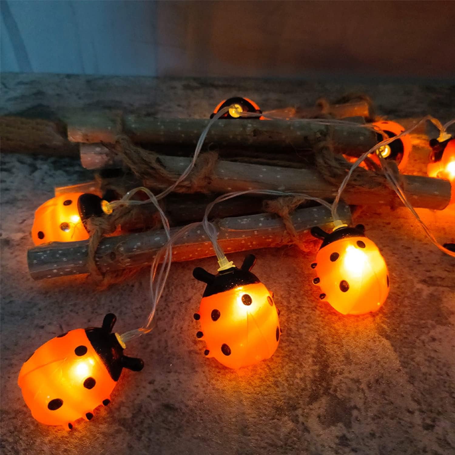 Ladybug Fairy Lights, Beetle String Lights for Bedroom Garden Patio Wedding Party Indoor Outdoor Decoration