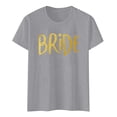 thumbnail image 4 of Camiseta informal de mujer con estampado de letras, manga corta y cuello redondo, 4 of 4