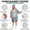 thumbnail image 5 of Wearable Oversized Blanket,Pink and Blue Triangular Floral Boho Pattern Wearable Blanket Hoodie for Adults,Cozy Hooded Blankets with Super Pockets,Super Warm Fuzzy Pullover for Women & Men, 5 of 6