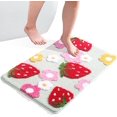 thumbnail image 1 of (Verde, 50X80CM) Alfombra de baño antideslizante, felpudo lavable absorbente, alfombrilla de ducha flocada de fresa para dormitorio, baño, decoración del hogar, 1 of 5
