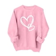 thumbnail image 4 of SOMOWI Chandails de la Saint-Valentin pour Femmes Sans Capuche Col Rond Manches Longues Décontracté Chandail Doux Tricoté Rose Hauts d'Automne TG, 4 of 4