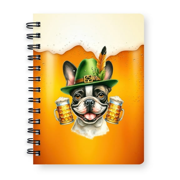 Best French Bulldog Dad Proud Beer Lover Happy Oktoberfest Spiral Bound Journal Dog Lover Gifts 5x7in Spiral Notebook - 02016