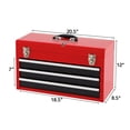 thumbnail image 5 of Portable Garage Tool Cabinet, 3 Drawer Mechanic Tool Box with Automatic Lock System, Steel Tool Organizer with Top Tray for Workshop – Black & Red, 5 of 8