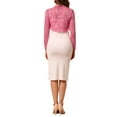 thumbnail image 4 of INSPIRE CHIC Women's Floral Lace Sheer Open Front Bolero Shrug Cropped Cardigan S Rose Pink, 4 of 7