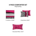 thumbnail image 4 of Mi Zone King/Cal King Pink Zebra Print Kids Comforter Set 4 Piece Polka Dot Girl Dorm Bedding Sets with Decor Pillow, 4 of 8