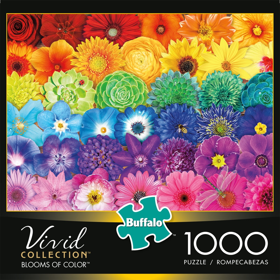 BLOOMS OF COLOR 1000 Piece Jigsaw Puzzle Buffalo Vivid Coll 26 in x 19 in 
