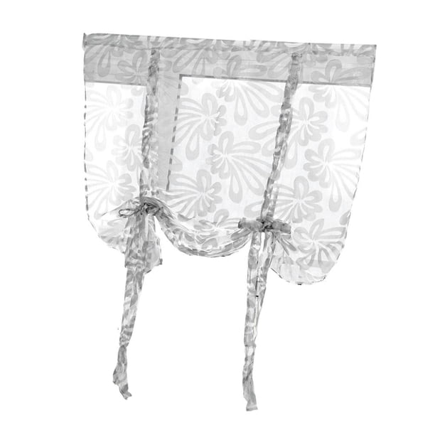 Cortina romana Jacquard transparente jacquard poliéster romano cortina de ventana pura gasa # 2 gris 100x160cm # 2 gris 100x160cm Magideal Cortina romana Jacquard transparente