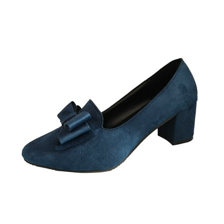 

Women s Fashion Round Head Square With Bow Shoes Casual Comfortable On With Heel Shoes Shoes for Women Peach Heels for Women Short Heels Tan Platform Heels Womens Dressy Shoes Heels with Bows Women