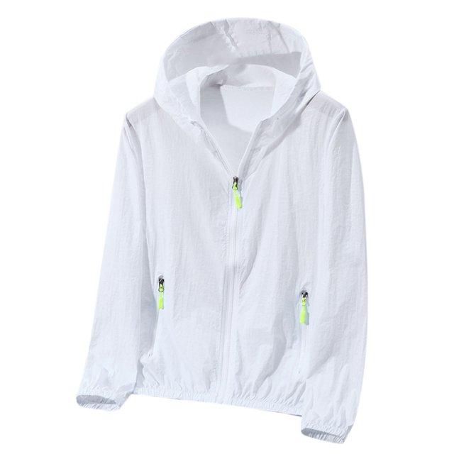 MIASHUI Veste de Protection Solaire Légère et Respirante pour Femmes, Grande Taille, Décontractée, Blanche, XXXXXXXXL