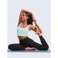 thumbnail image 3 of Firvespy Women Low Impact Sport Bra Workout Crop Tank Tops Square Neck Yoga Camisole with Built in Pads Blue Small, 3 of 5