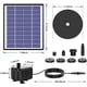thumbnail image 2 of Bomba de fuente solar de 6,5 W, batería integrada de 1500 mAh, bomba de agua solar de fuente flotante con 6 boquillas, para baño de pájaros, acuario, estanque o decoración de jardín, bomba de, 2 of 8